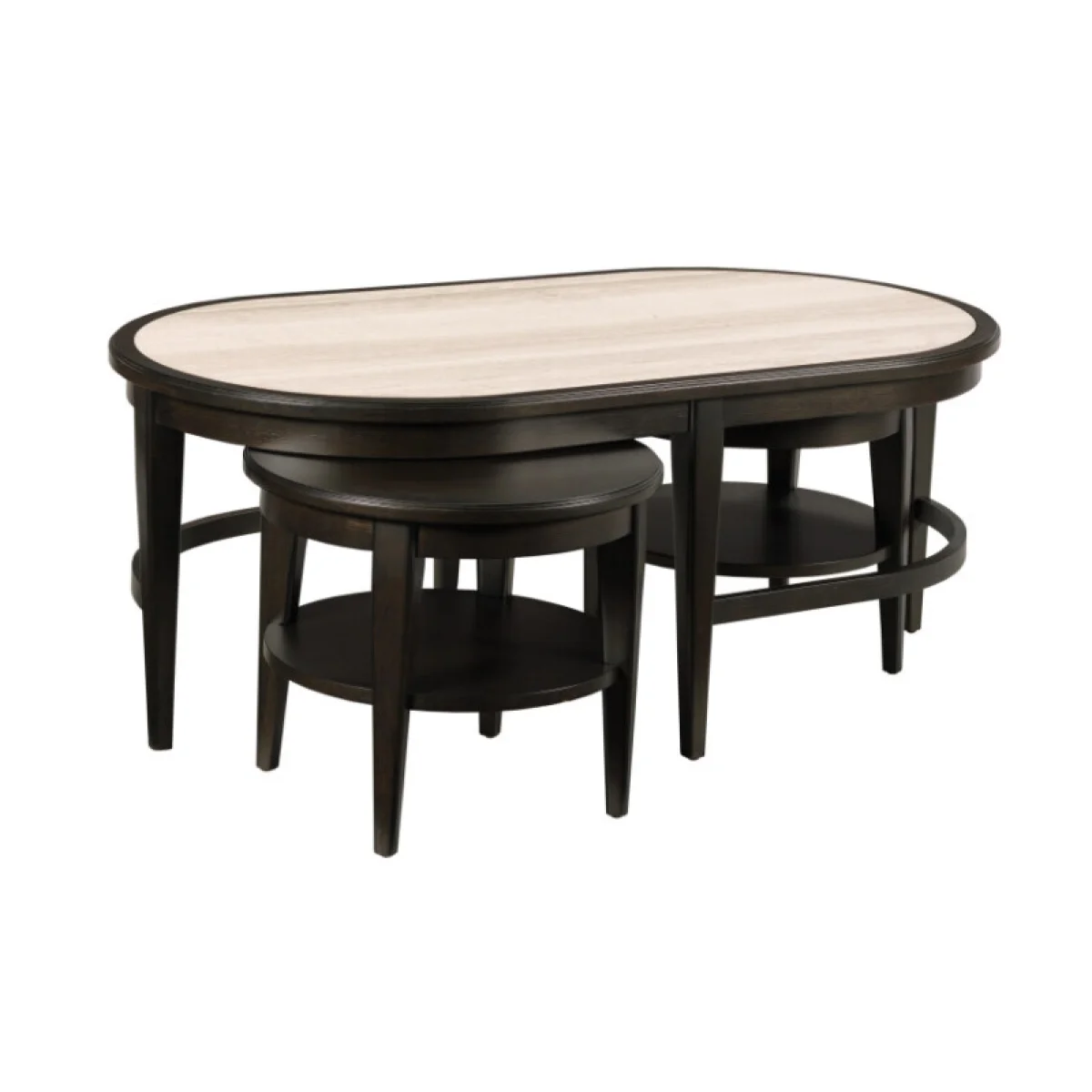 Encore Showcase Oval Nesting Coffee Table Cocktail & Coffee Tables black 4
