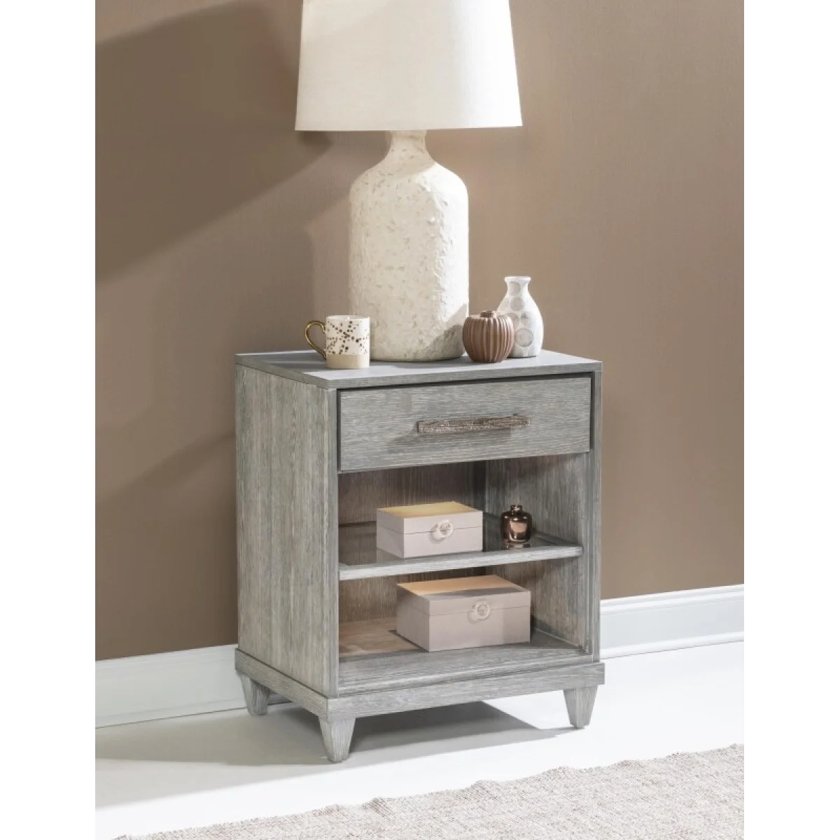 1 Drawer Nightstand Nightstands Gray 4