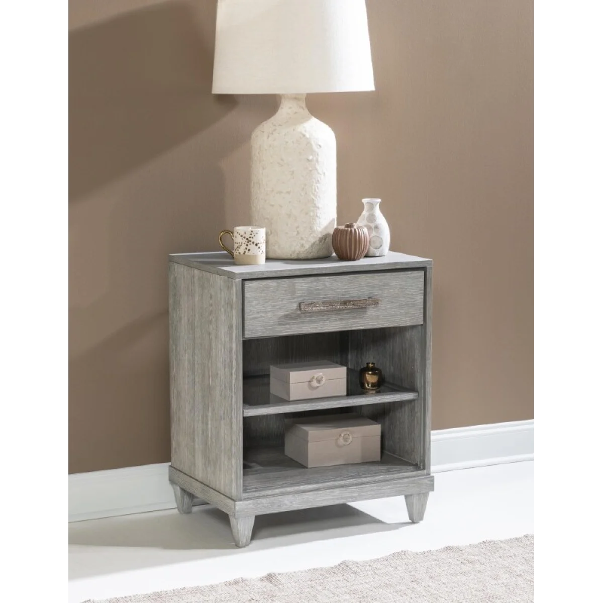 1 Drawer Nightstand Nightstands Gray 6