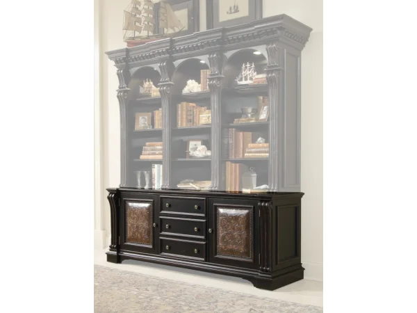 Sanctuary Glass Bunching Curio-Ebony Antiqued Oak Dining Storage Brown 13