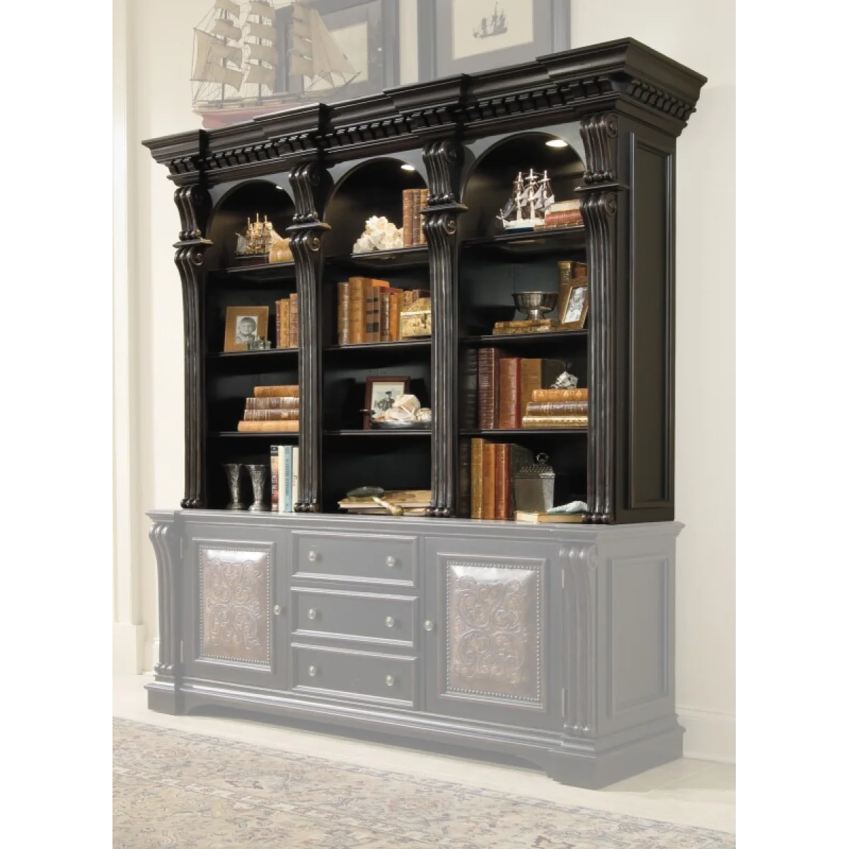Home Office Telluride Bookcase Hutch Bookcases black 4