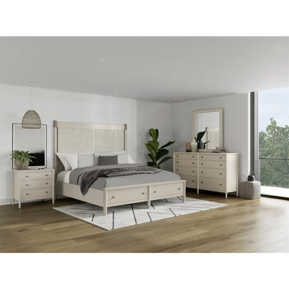 3-drawer Nightstand Nightstands Cream 13