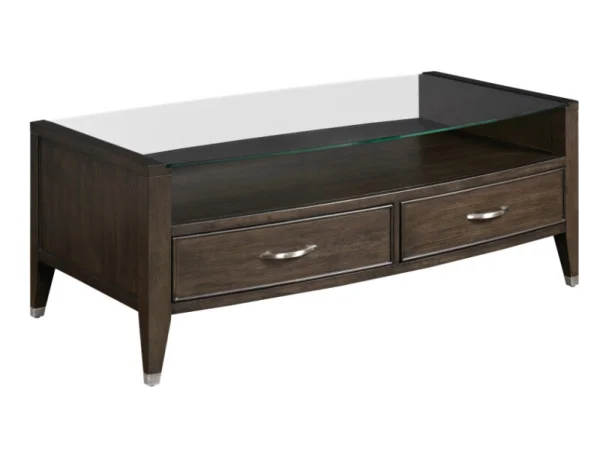 Tesha Rectangular Drawer Coffee Table Cocktail & Coffee Tables Brown