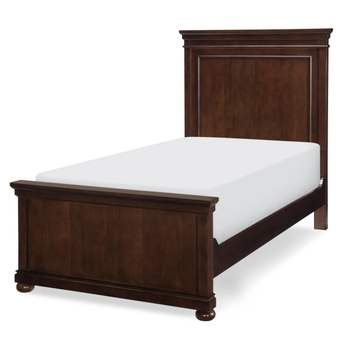 Complete Panel Twin Bed Cherry Finish Youth Beds Brown 4