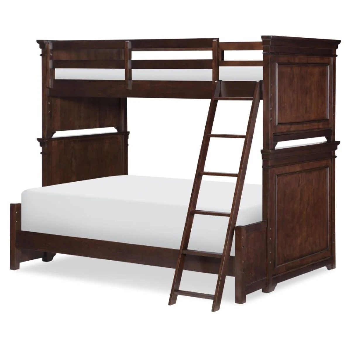 Complete Bunk Twin Full Ext Cherry Youth Beds Brown 4