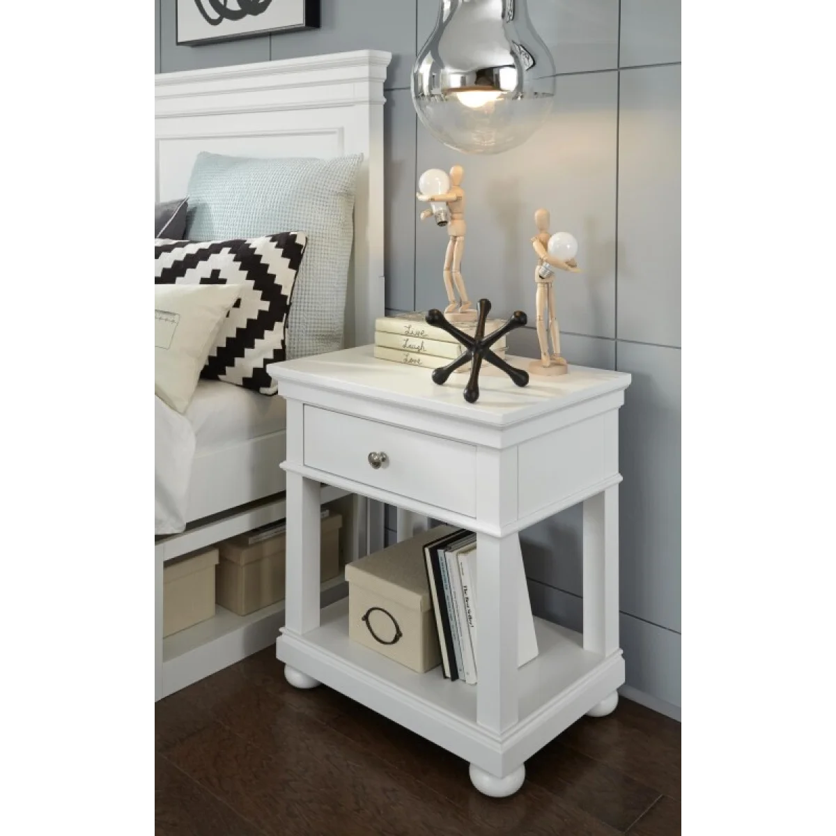 Open Night Stand White Finish Youth Nightstands Legacy Classic Furniture 6