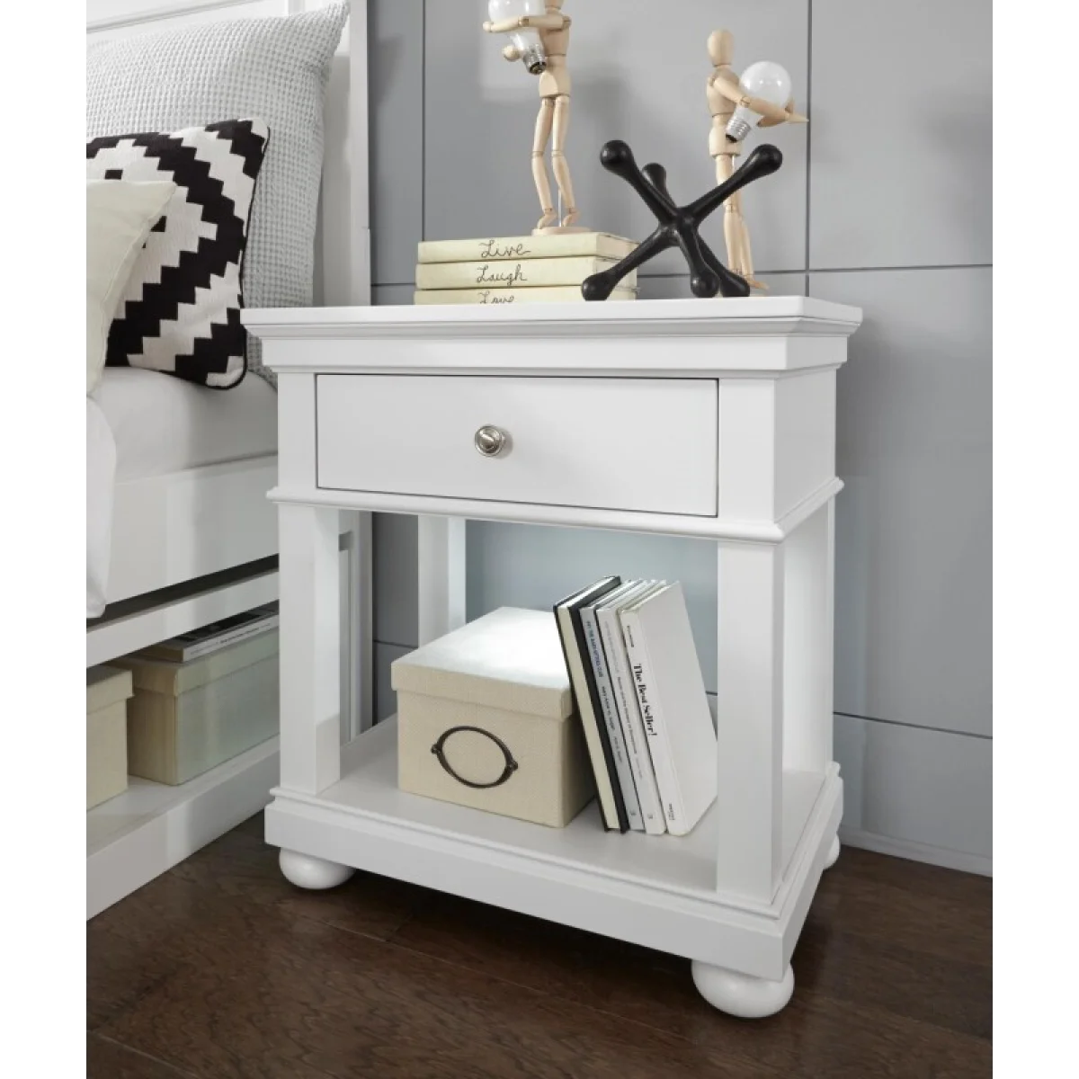 Open Night Stand White Finish Youth Nightstands Legacy Classic Furniture 7
