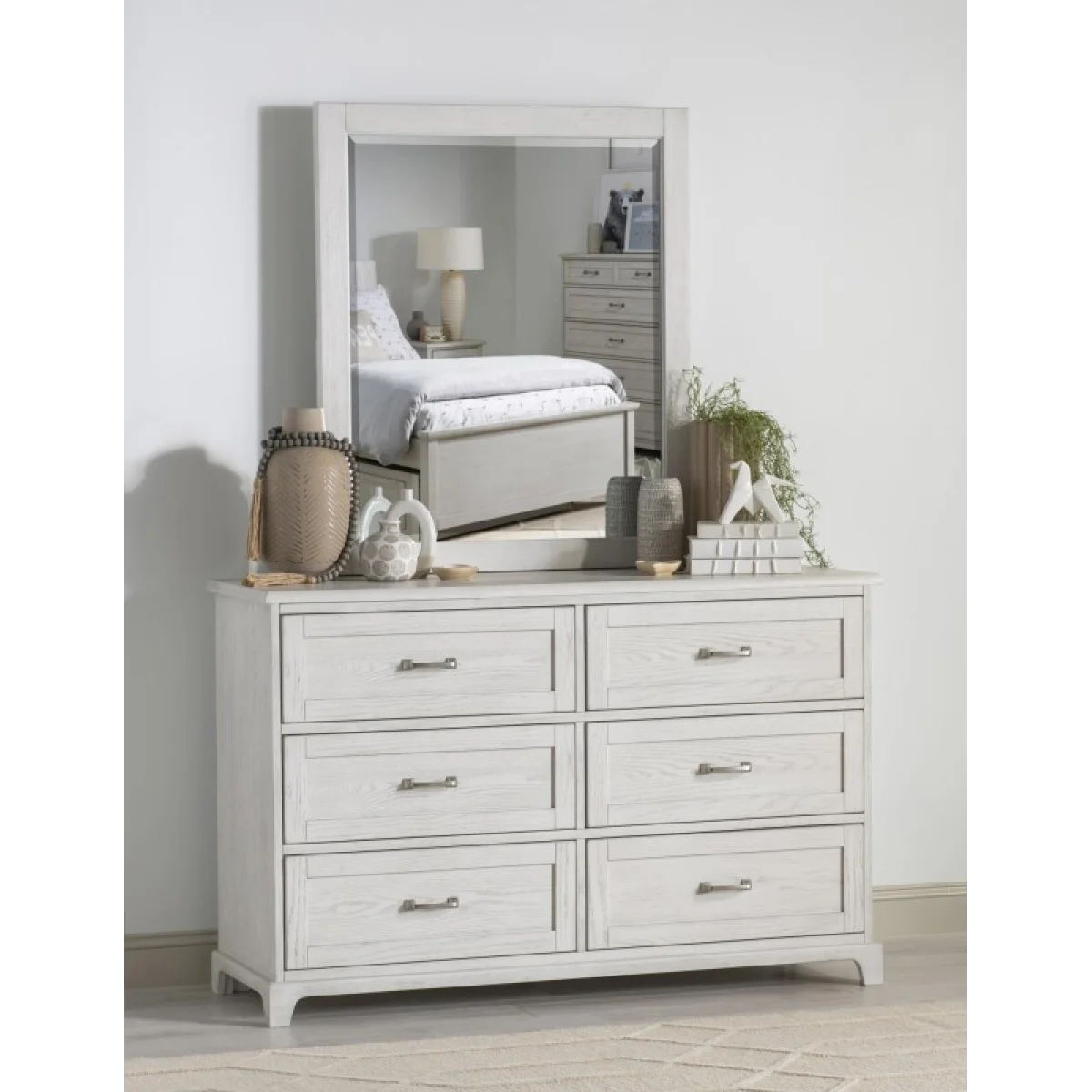 6 Drawer Dresser Youth Dressers Bleached Linen 7
