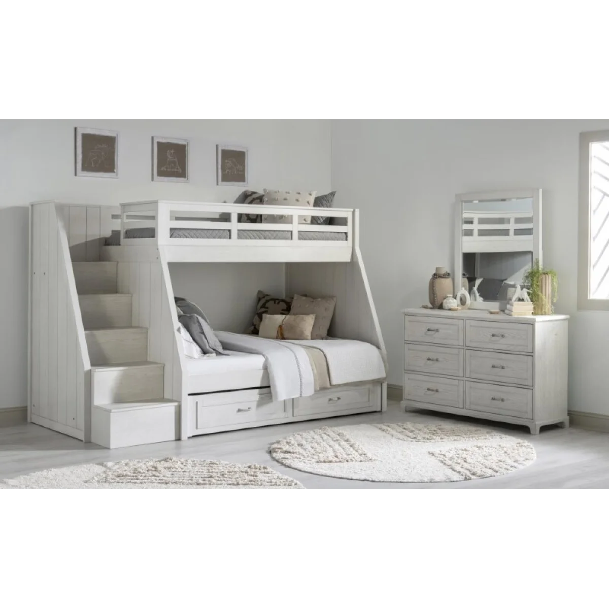 6 Drawer Dresser Youth Dressers Bleached Linen 9