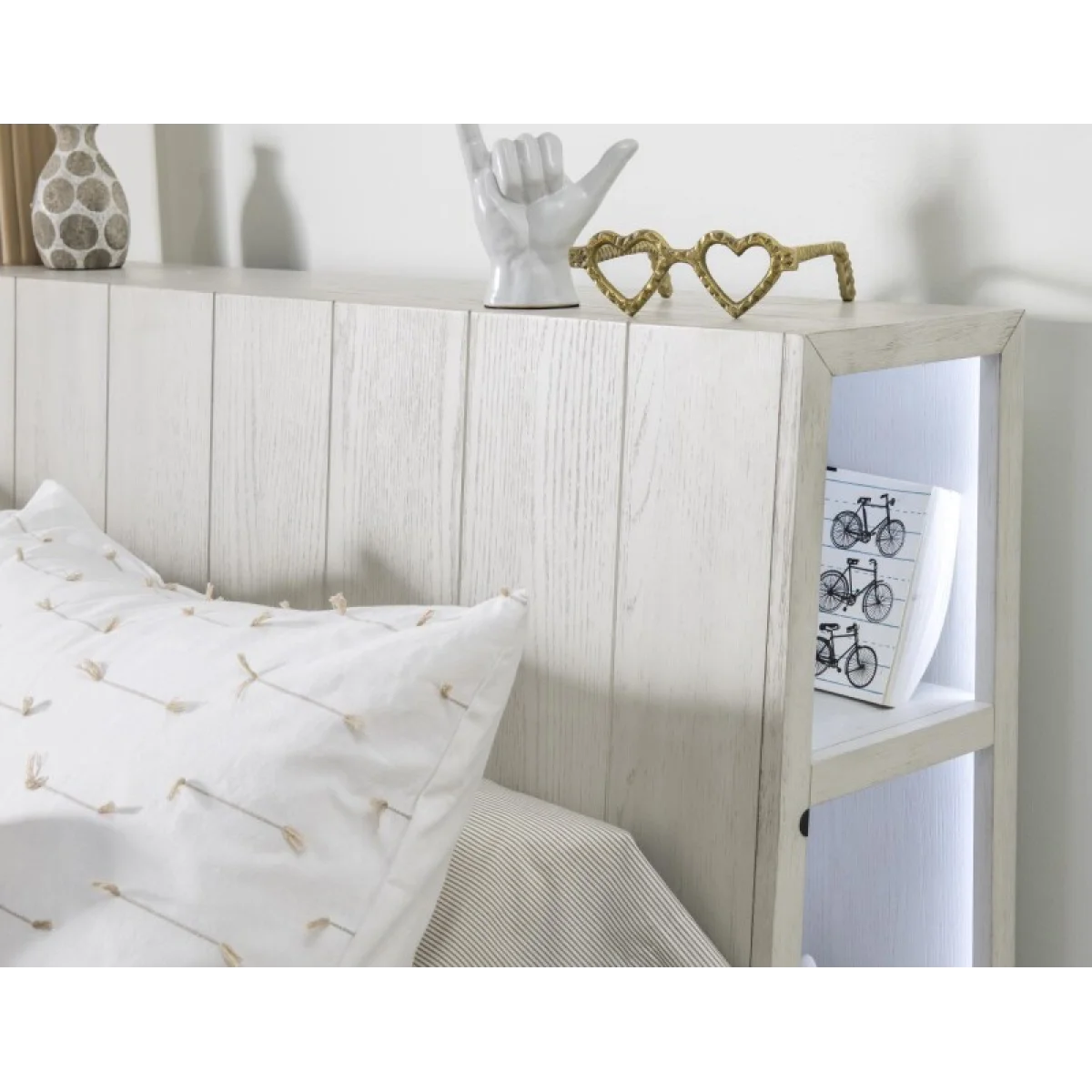 Complete Bookcase Bed Twin Youth Beds Bleached Linen 10