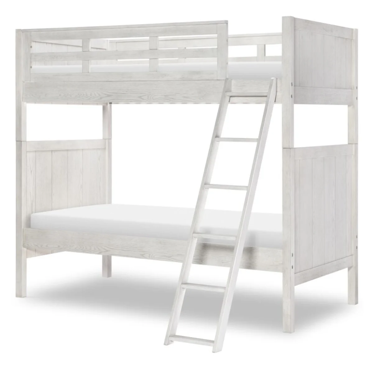 Complete Twin Over Twin Bunk Bed Youth Beds Bleached Linen 4