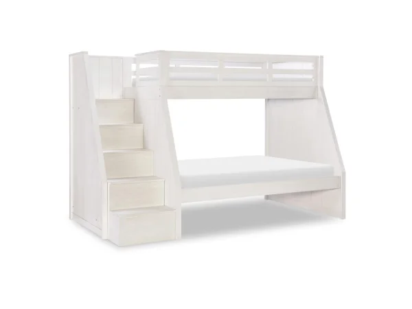 Complete Twin Over Full Bunk Bed Youth Beds Bleached Linen