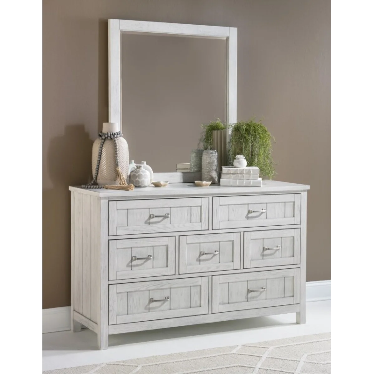 Seven Drawer Dresser Youth Dressers Bleached Linen 7