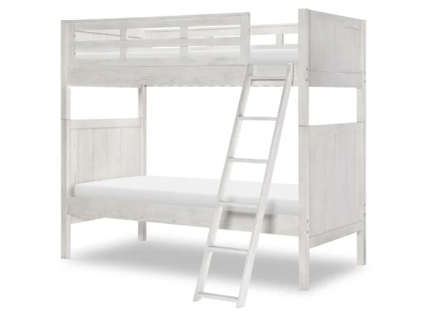 Complete Twin Over Twin Bunk Bed Youth Beds Bleached Linen