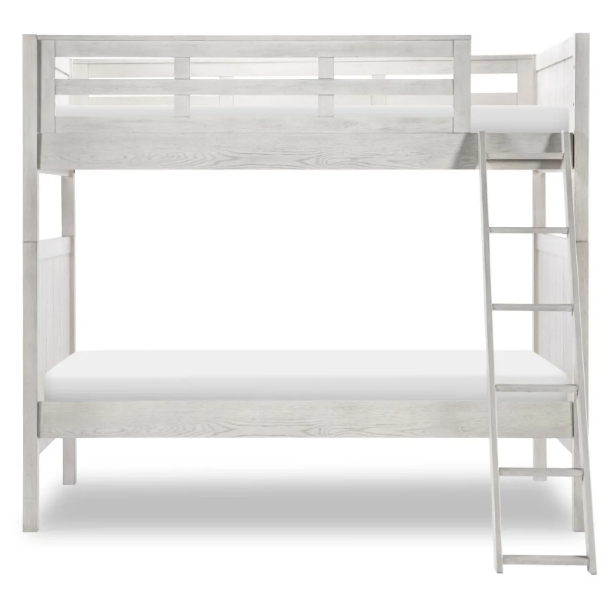 Complete Twin Over Twin Bunk Bed Youth Beds Bleached Linen 7