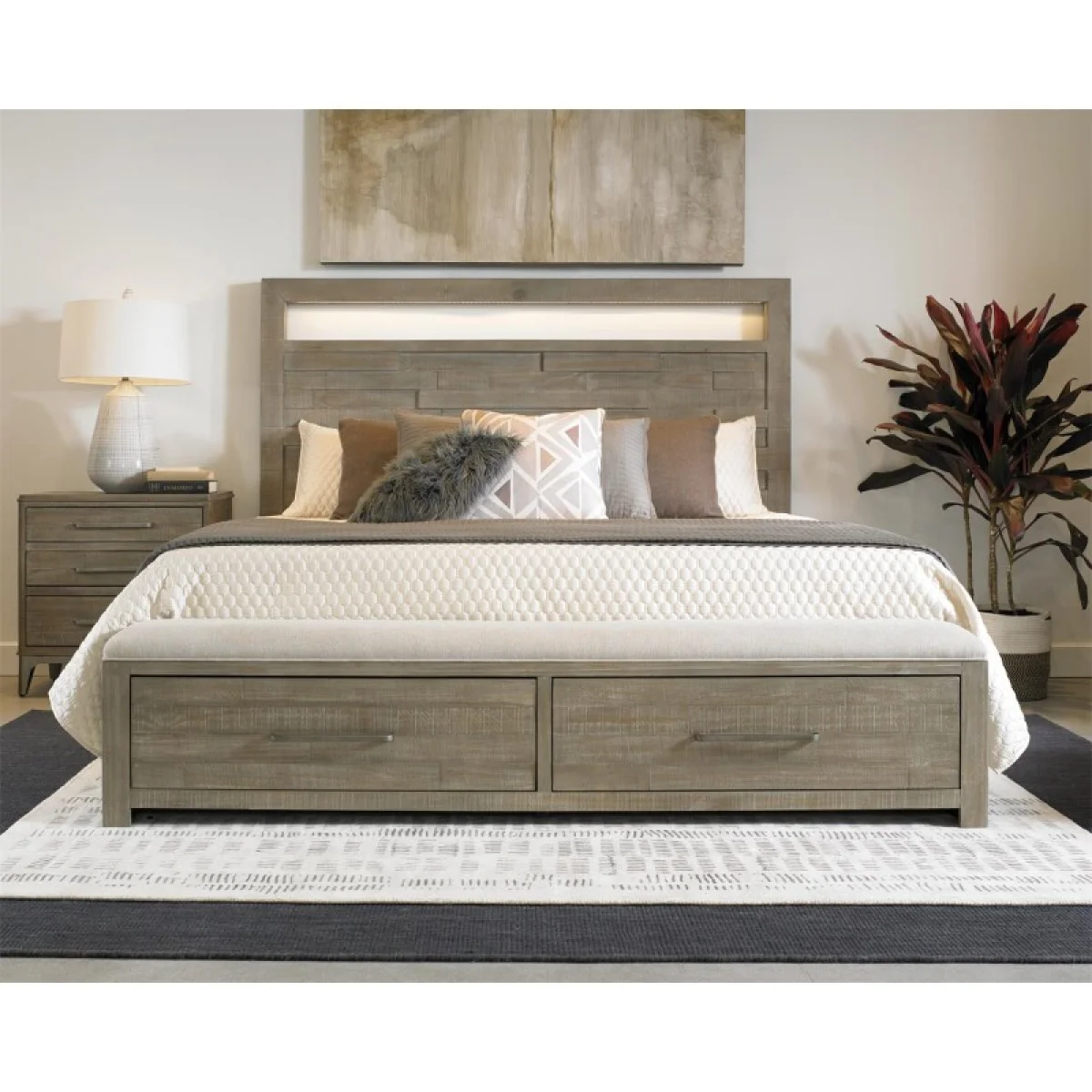 3-drawer Nightstand Nightstands Gray 4