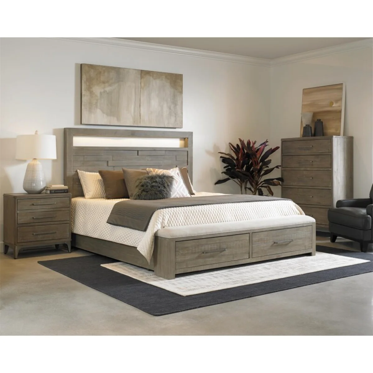 3-drawer Nightstand Nightstands Gray 11