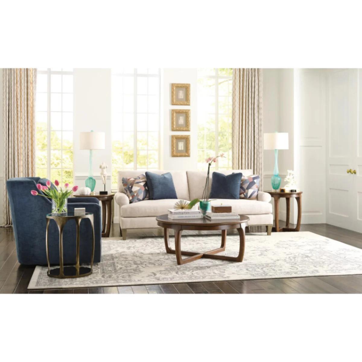 Cartwright Round Coffee Table Cocktail & Coffee Tables Brown 6