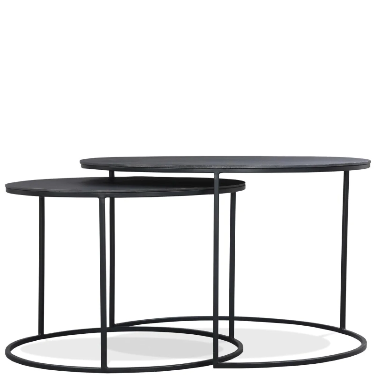 Round Nesting Cocktail Cocktail & Coffee Tables Antique Charcoal 9