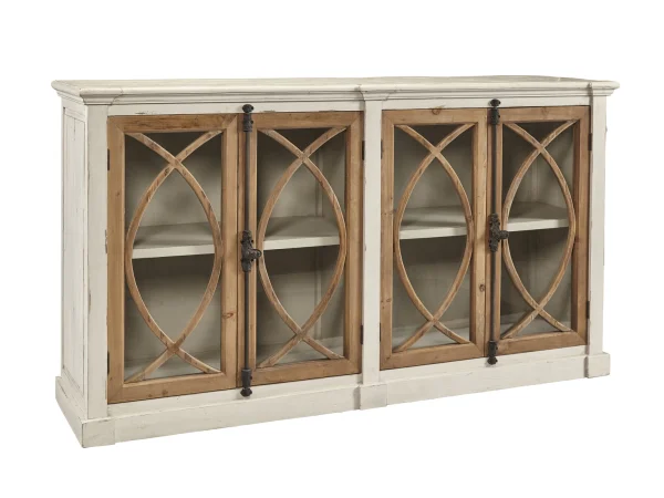 Credenza With Stone Top Dining Storage Brown 24