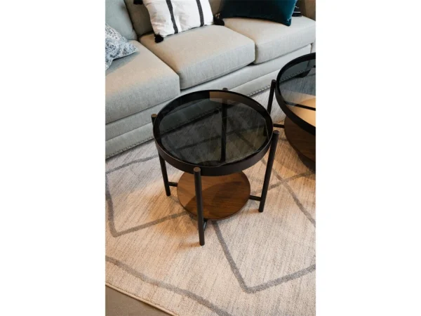 Round End Table End tables black