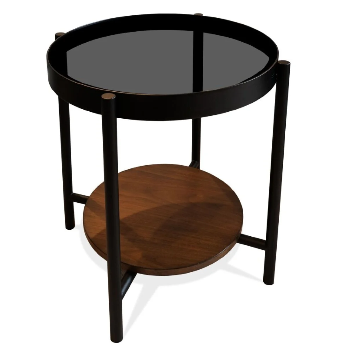 Round End Table End tables black 6