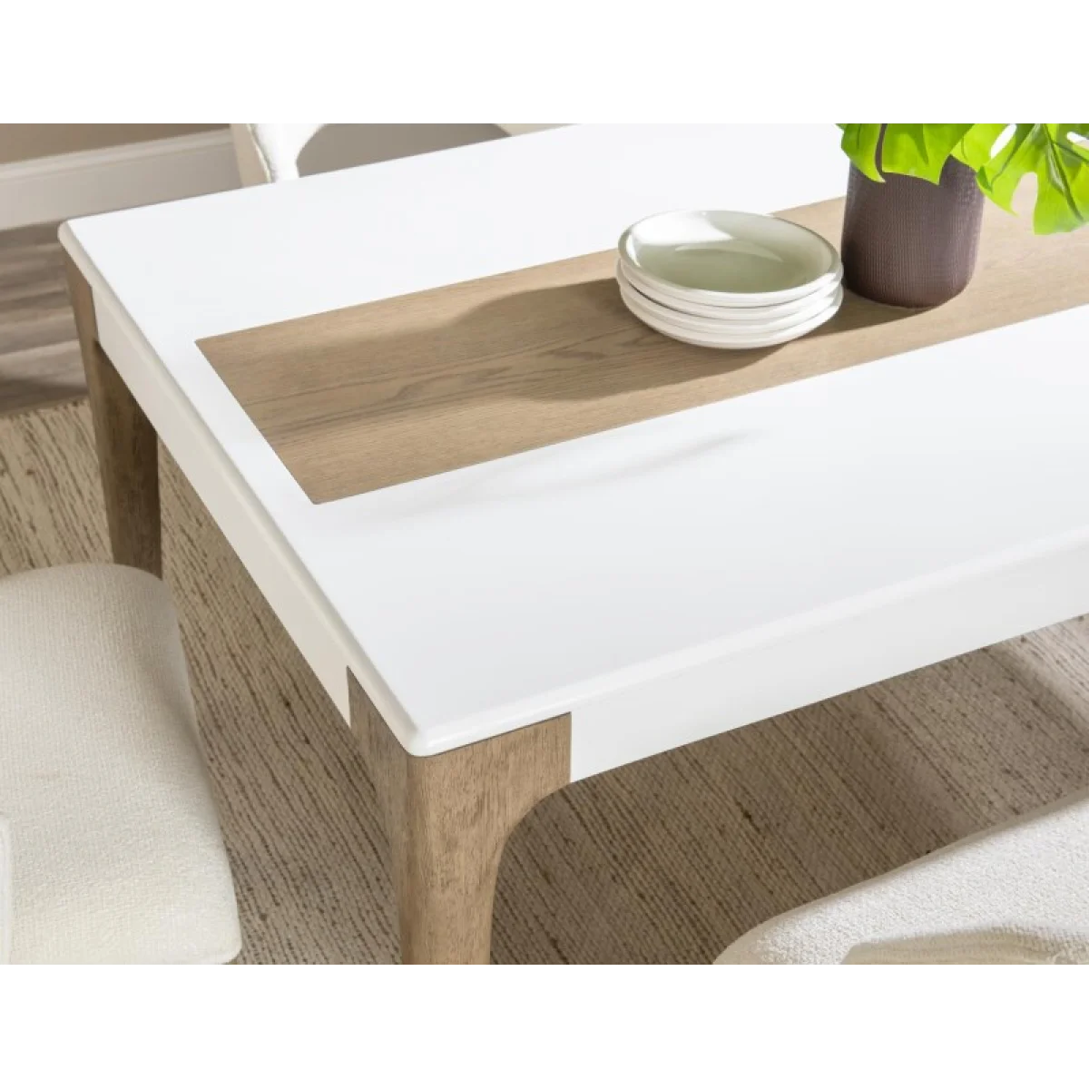 Rectangular Dining Table Dining Tables Cloud White And Desert Oak 11