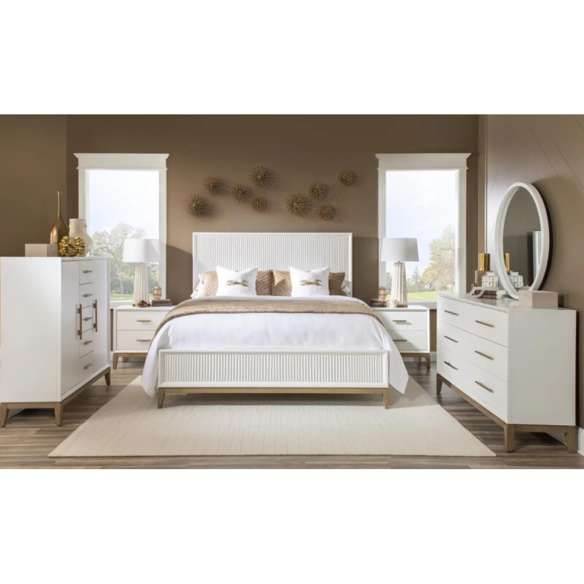Complete Sculpted Panel Bed Queen 5/0 Beds Beds 8