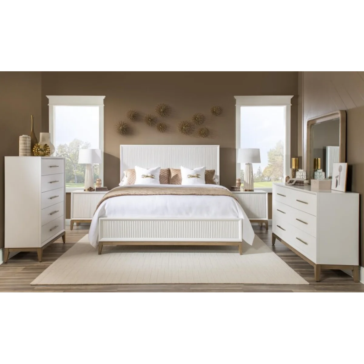 Complete Sculpted Panel Bed Cal King 6/0 Beds Beds 9