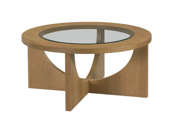 Benefactor Round Coffee Table Cocktail & Coffee Tables Brown