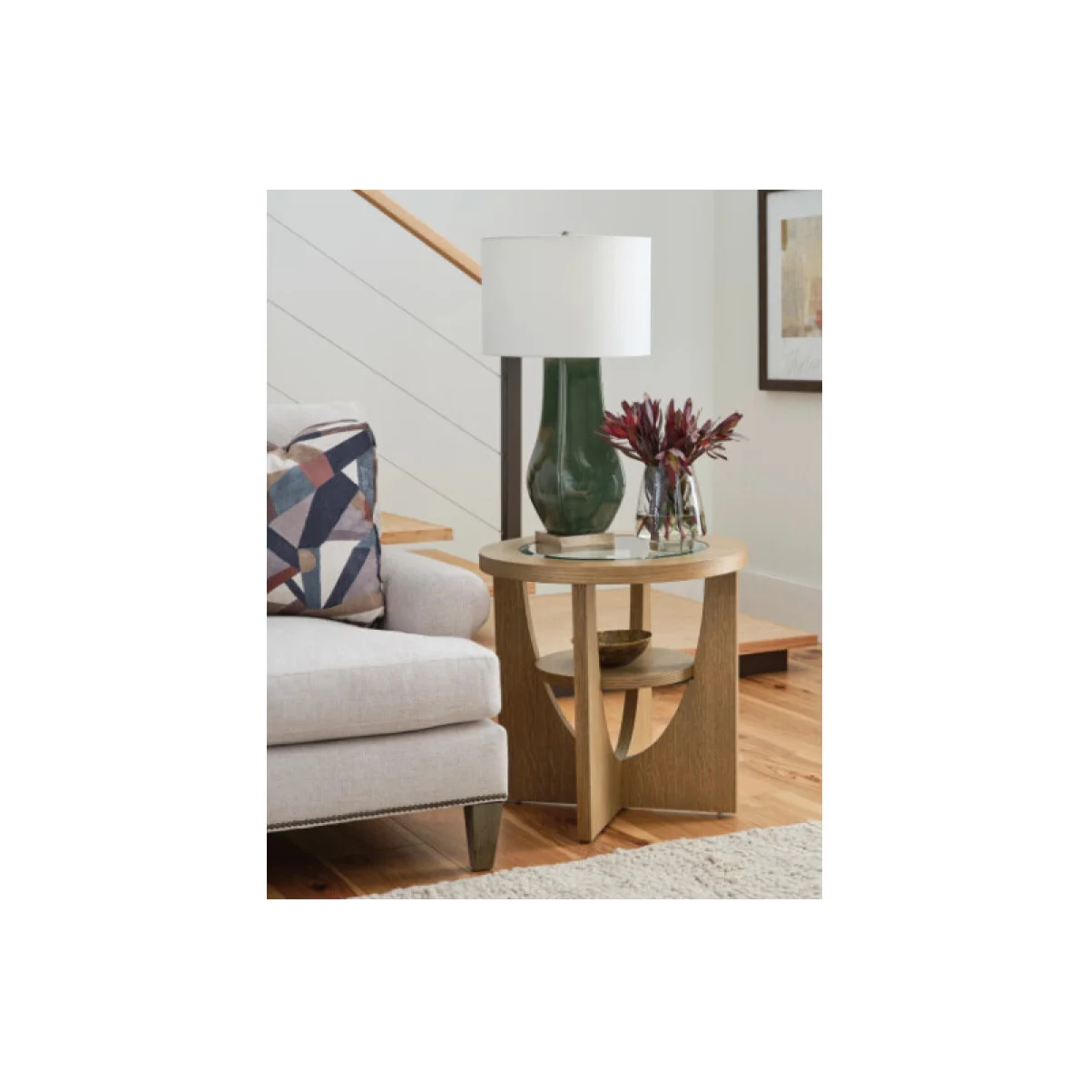 Benefactor Round End Table End tables Brown 6