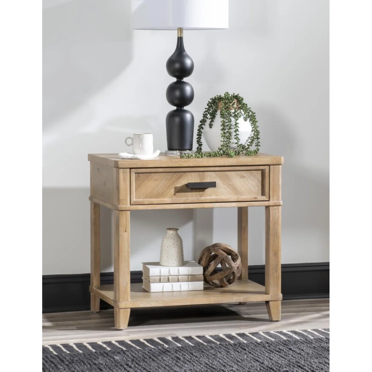Open Nightstand Nightstands Aged Driftwood 6
