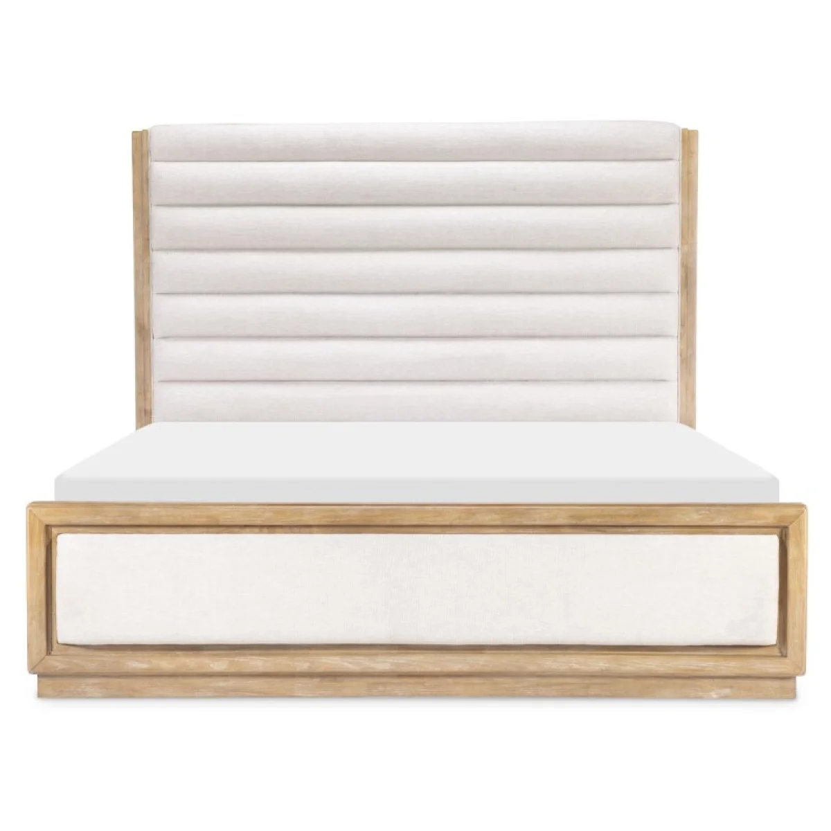 Complete Cal King Channeled Uphostered Panel Bed 6/0 Beds Aged Driftwood 6