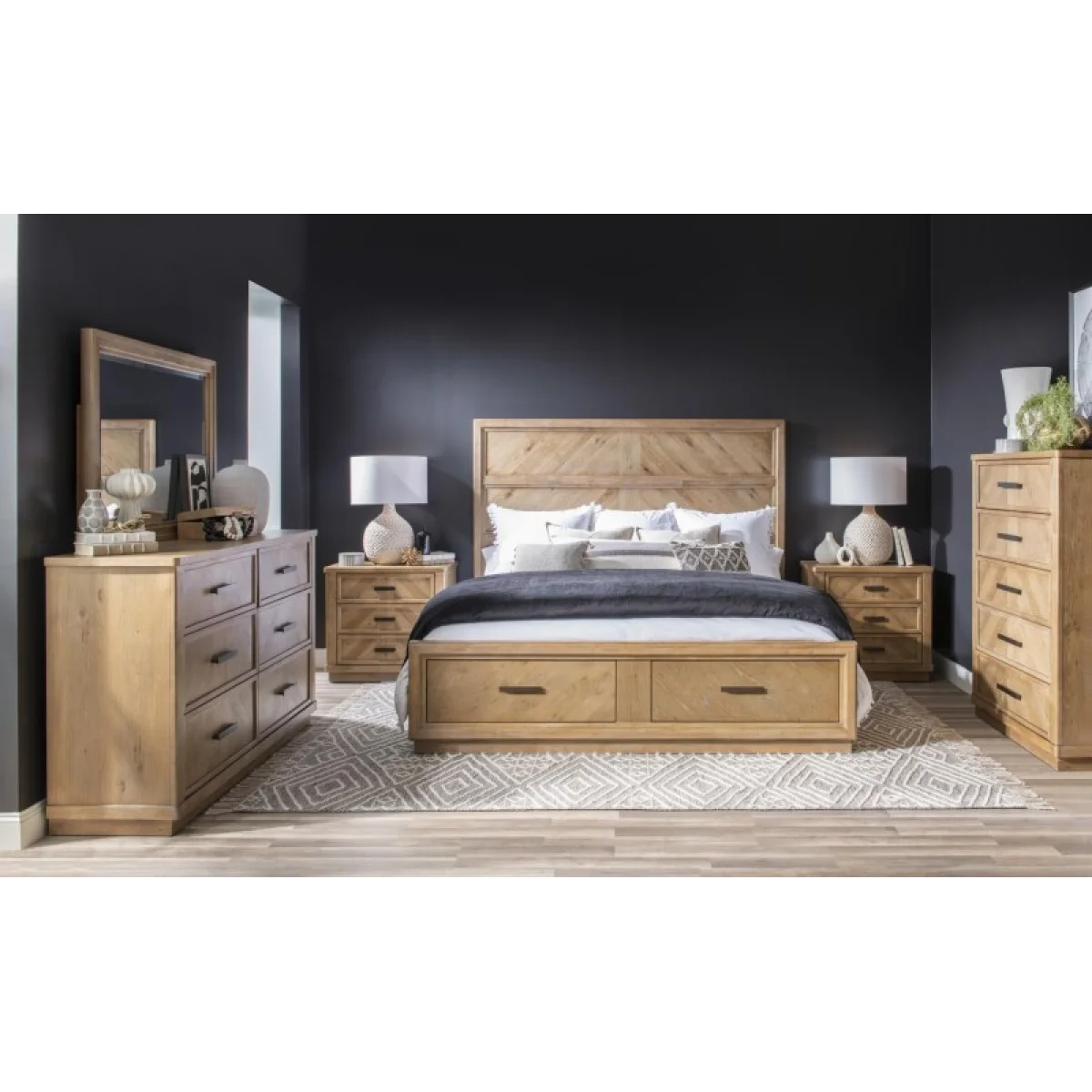 Complete Cal King Panel Storage Bed 6/0 Beds Aged Driftwood 8