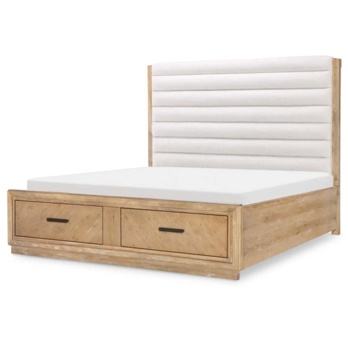 Complete King Channeled Upholstered Storage Bed 6/6 Beds Aged Driftwood 4