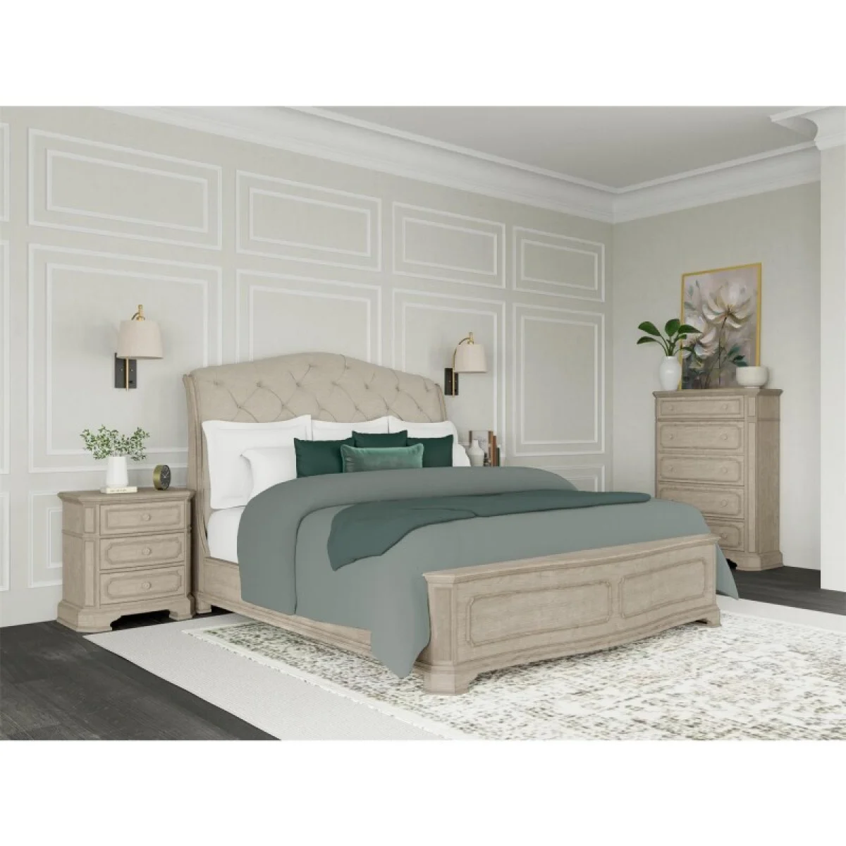 3-drawer Nightstand Nightstands Cream 4