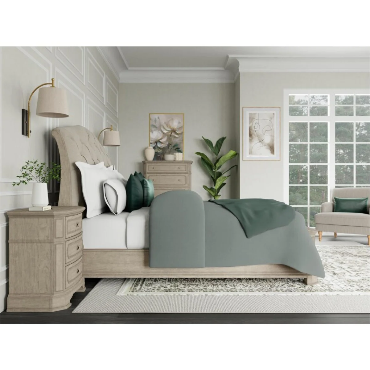 3-drawer Nightstand Nightstands Cream 6