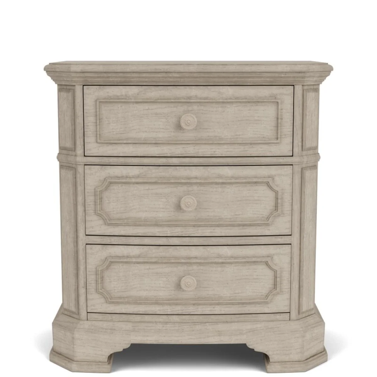 3-drawer Nightstand Nightstands Cream 7