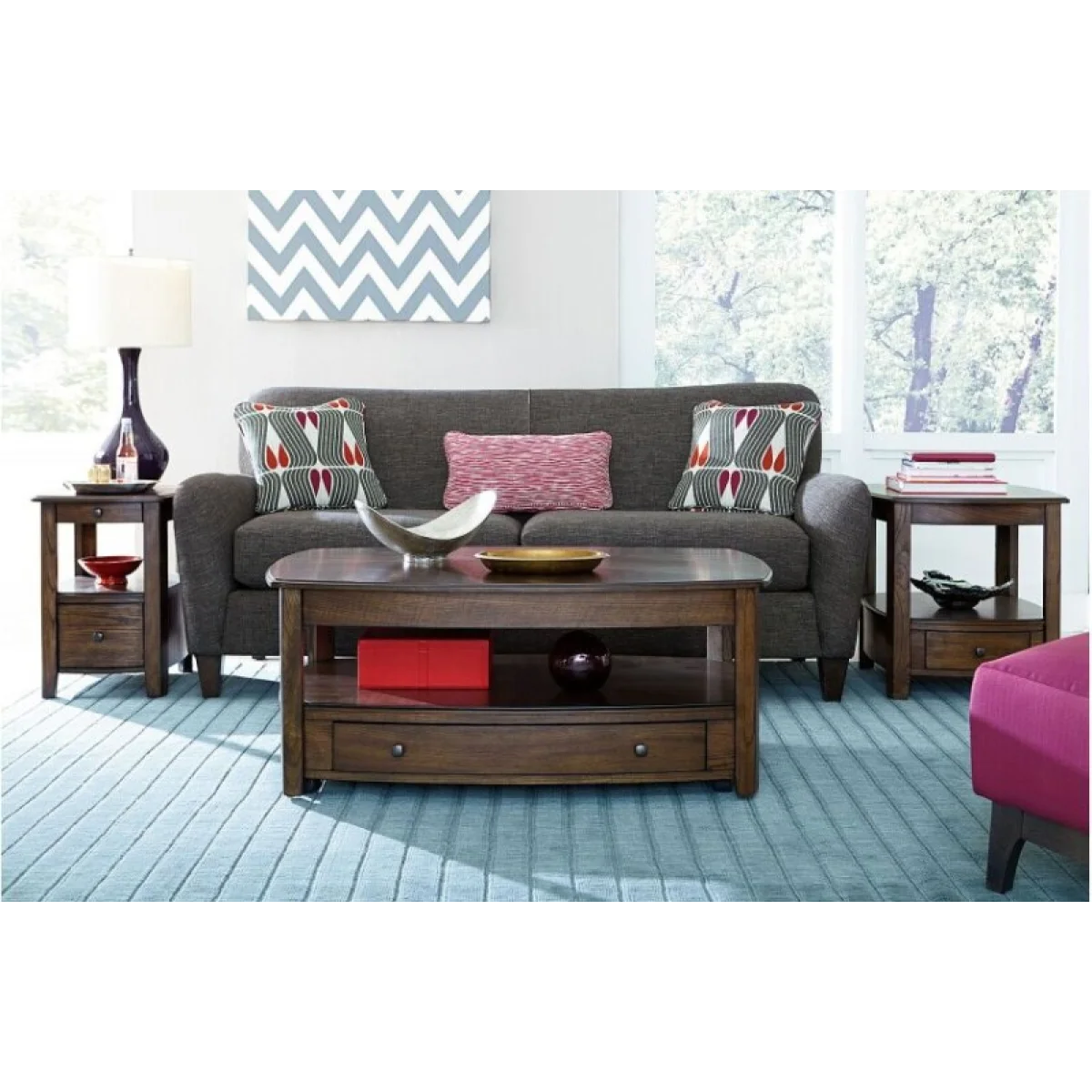 Primo Rectangular Drawer End Table End tables Brown 6