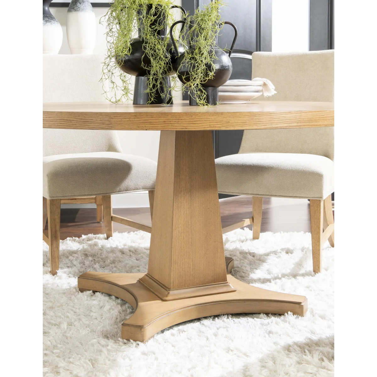 Complete Round Pedestal Table Dining Sets Cream 9