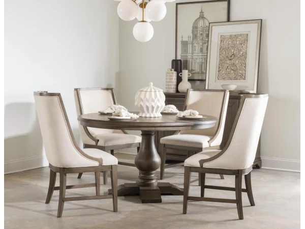 Complete Round Pedestal Table Dining Sets Cream
