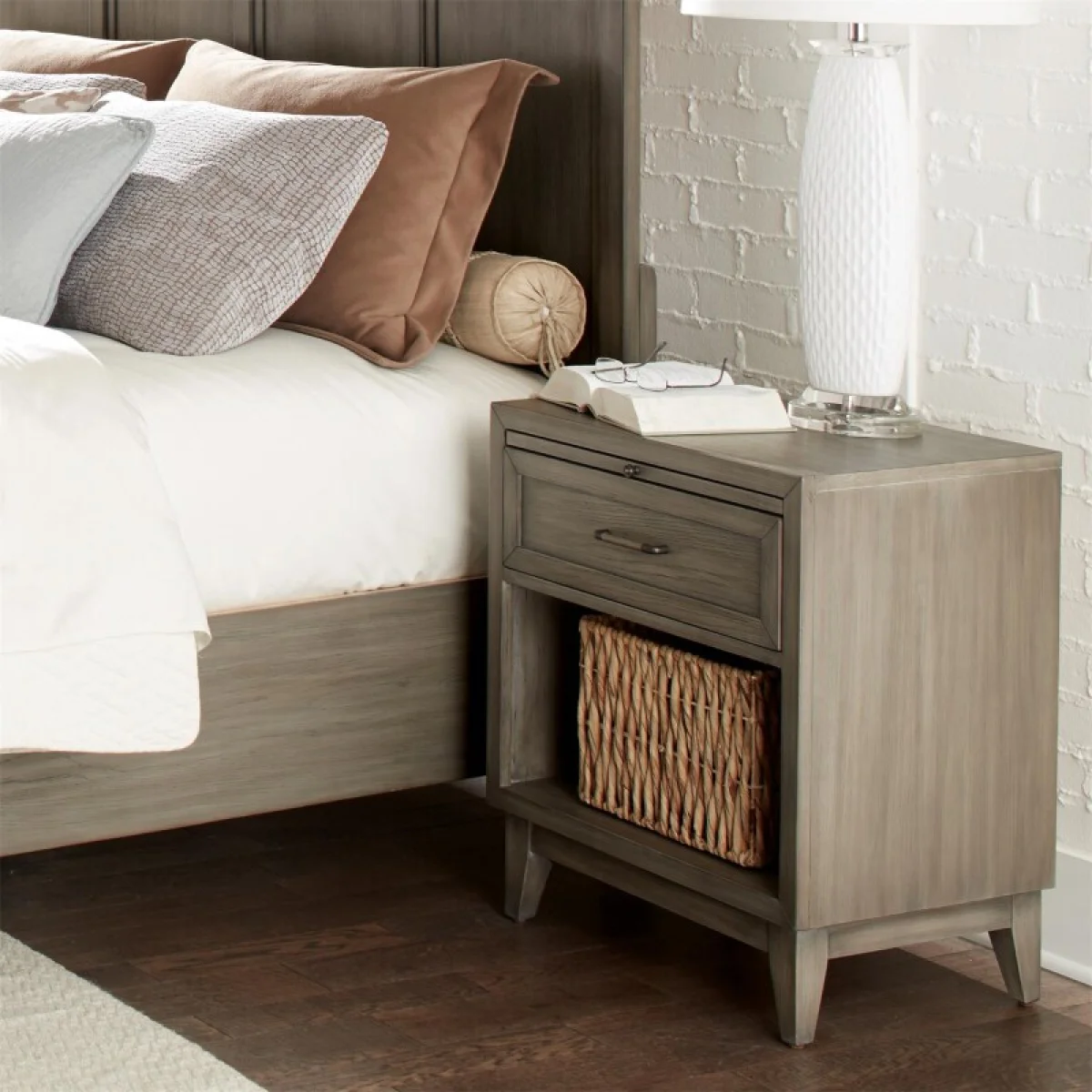 1-drawer Nightstand Nightstands Brown 4