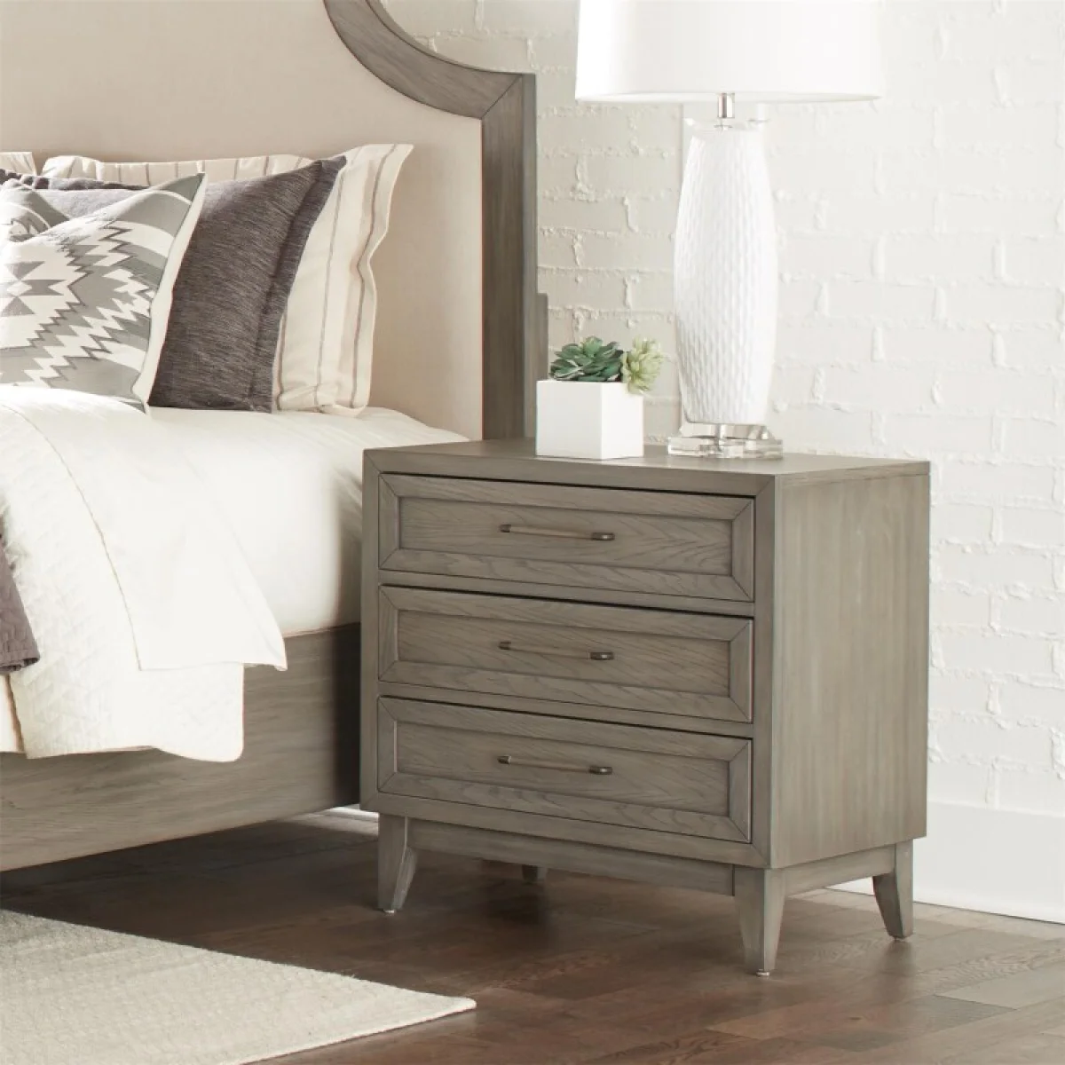 3-drawer Nightstand Nightstands Brown 4
