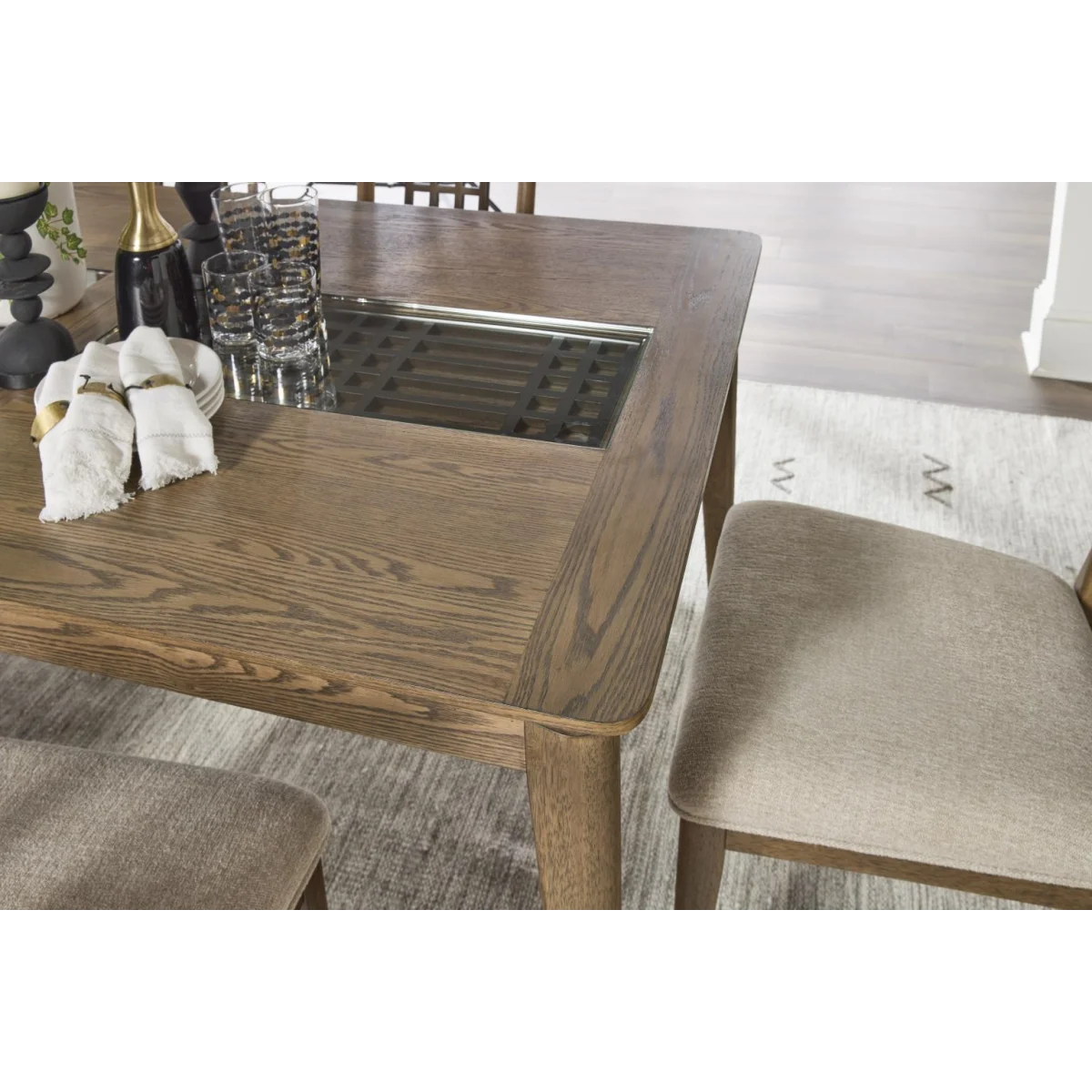 Rectangular Dining Table W Leaf Dining Tables Brown 12