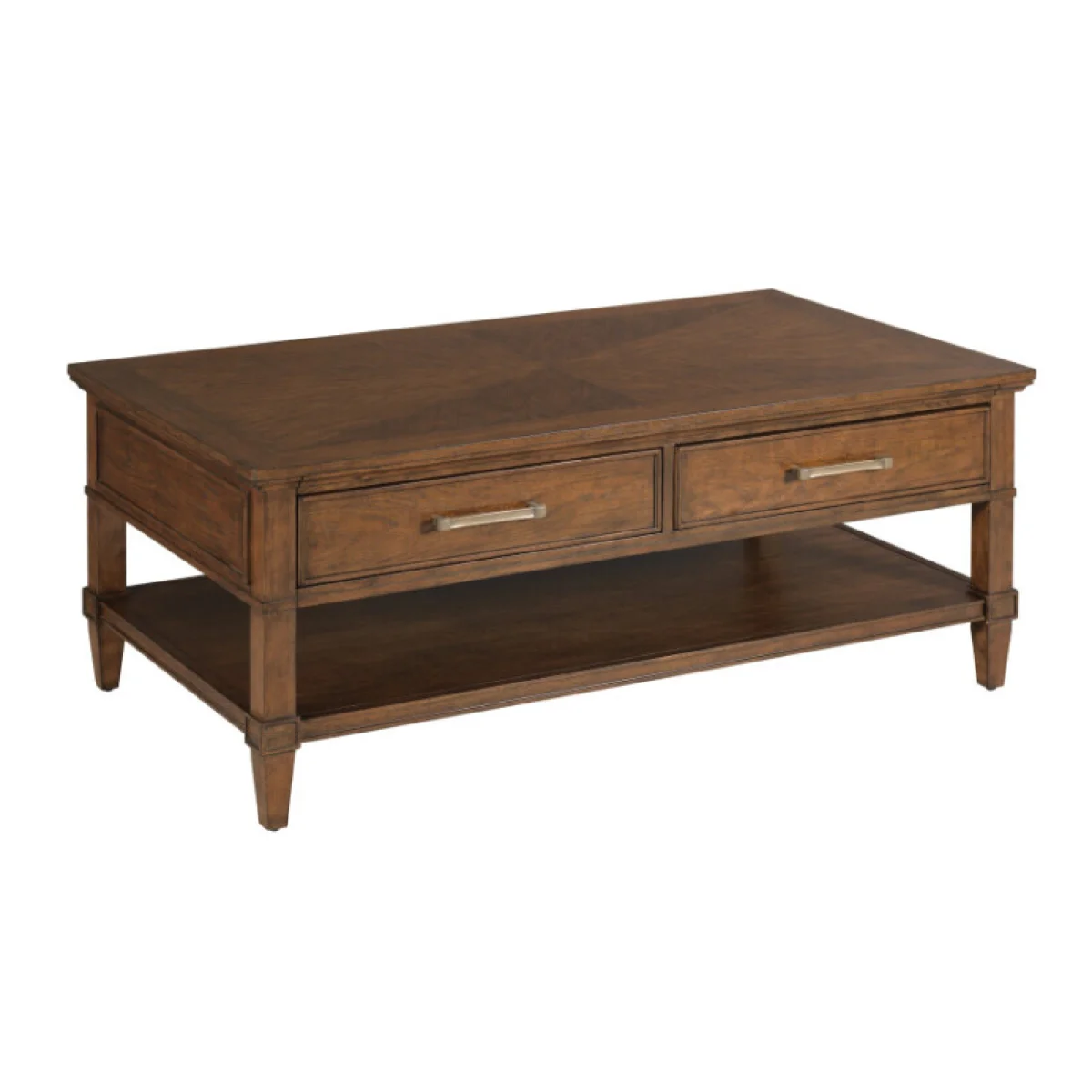 Longham Rectangular Drawer Coffee Table W/casters Cocktail & Coffee Tables Brown 4
