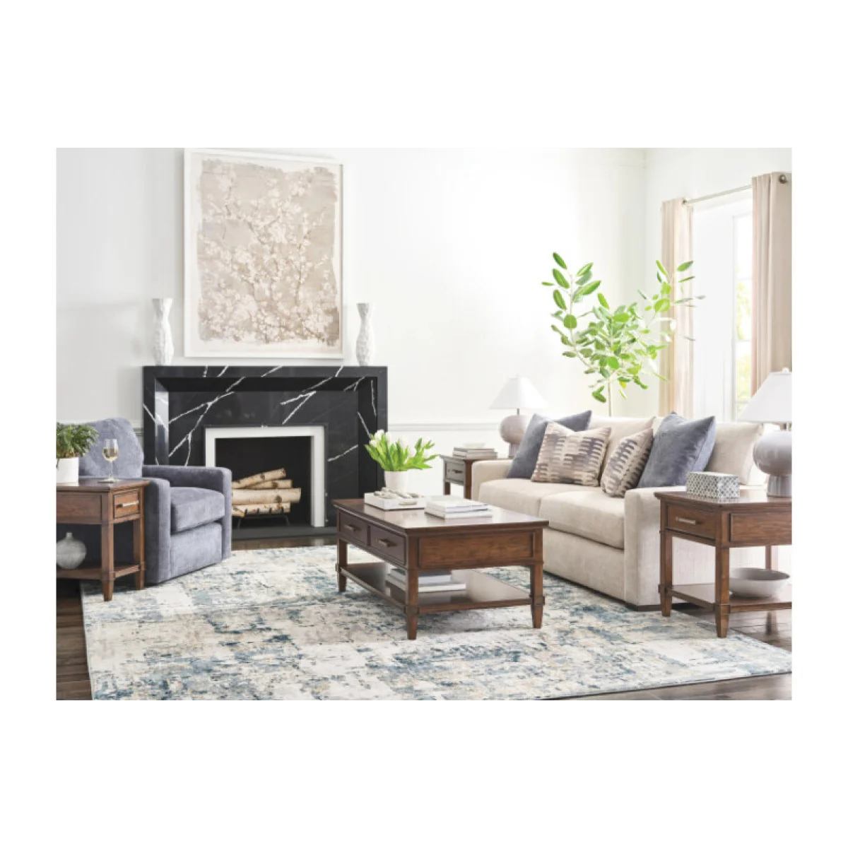 Longham Rectangular Drawer Coffee Table W/casters Cocktail & Coffee Tables Brown 6