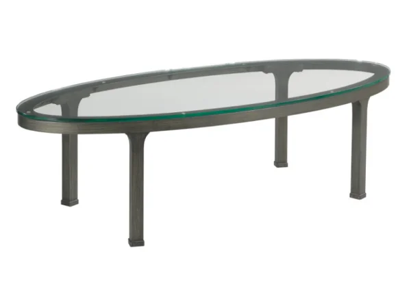 Ala Carte Oval Glass Top Coffee Table Cocktail & Coffee Tables black