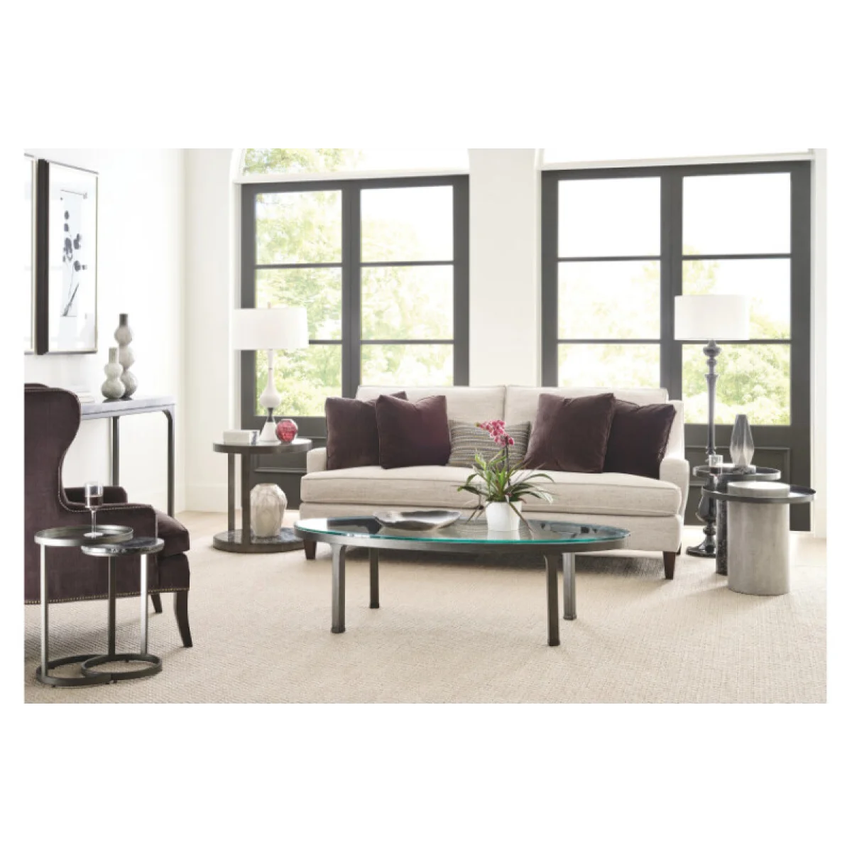 Ala Carte Oval Glass Top Coffee Table Cocktail & Coffee Tables black 6