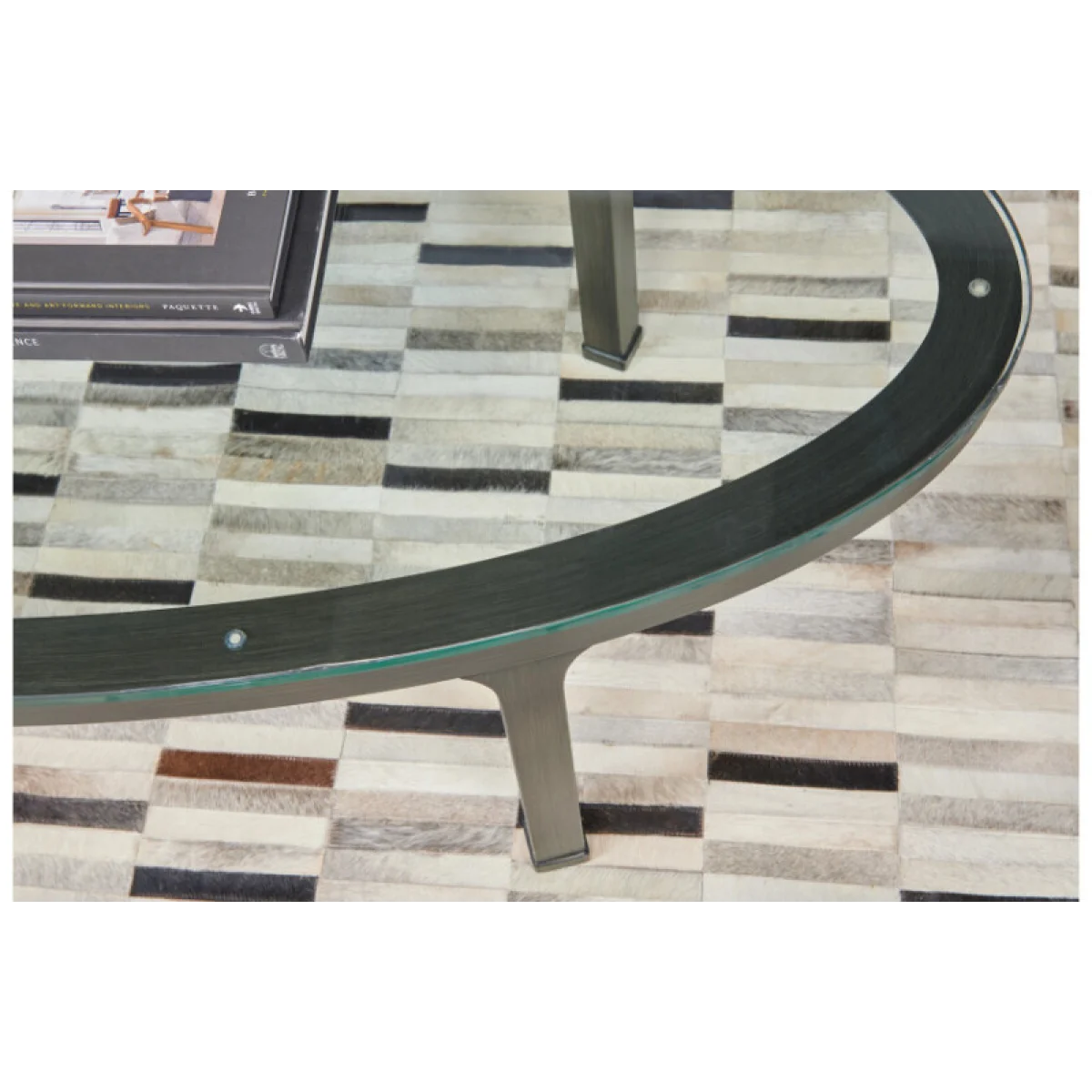 Ala Carte Oval Glass Top Coffee Table Cocktail & Coffee Tables black 7