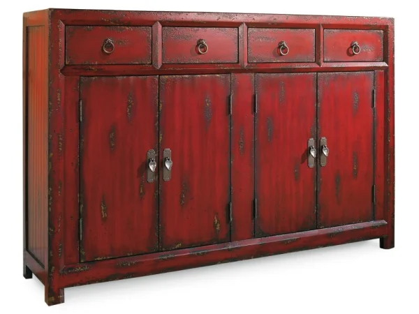 Commerce and Market 58” Red Asian Cabinet Accent Furniture Accent Furniture